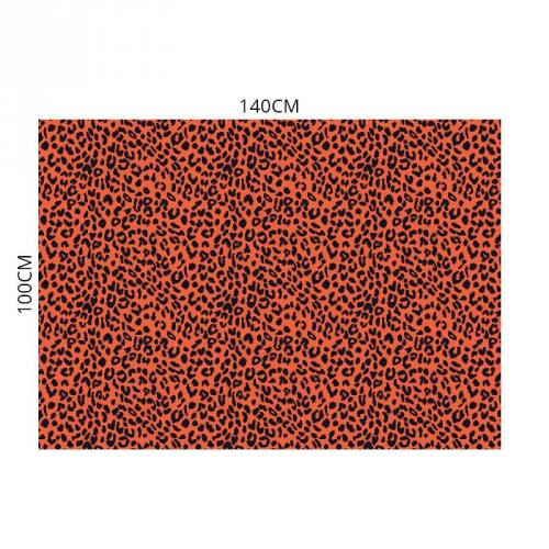 Velours imprimé léopard orange