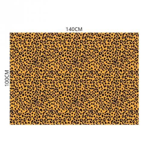 Velours ras moutarde imprimé léopard