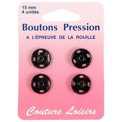 Boutons pression N°15 noirs X4