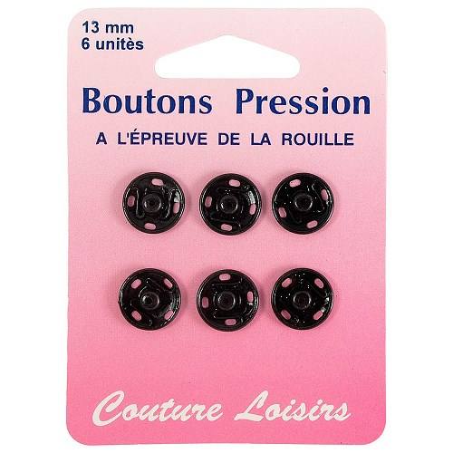 Boutons pression N°13 noirs X6
