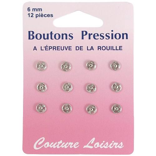 Boutons pression N°6 nickelés X12