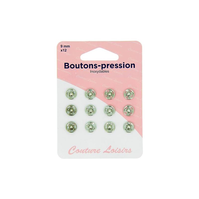 Boutons pression N°9 argent X12