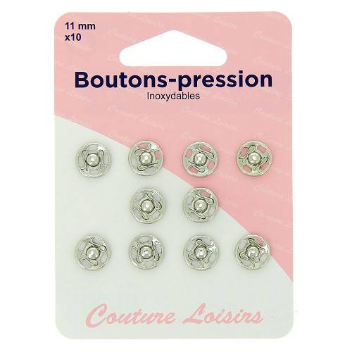 Boutons pression N°11 argent X10