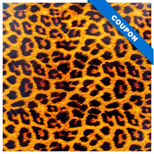 Coupon 50x68 cm - Simili cuir or à paillettes motif léopard