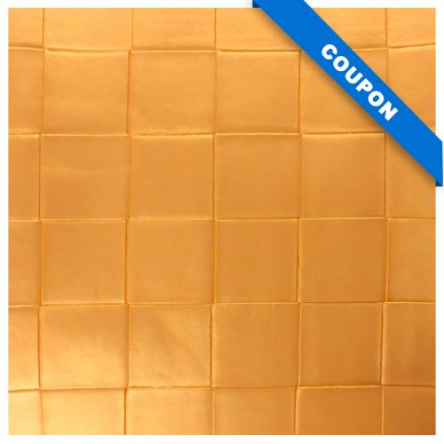 Coupon 50x68 cm - Simili nacré couleur or à carreaux en relief