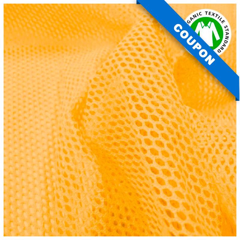 Coupon 85x50 cm - Tissu filet mesh coton bio jaune