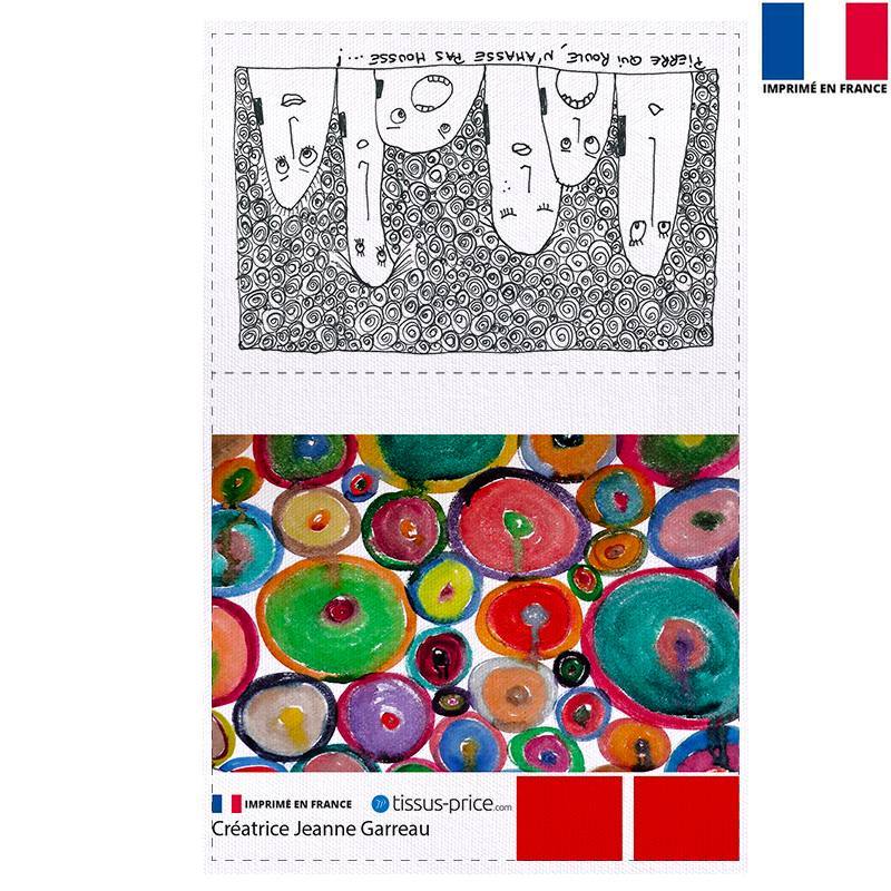 Kit pochette écru motif Pierre - Création Jeanne Garreau