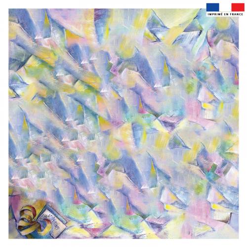 Coupon 45x45 cm motif peinture multicolore - Création Véronique Baccino