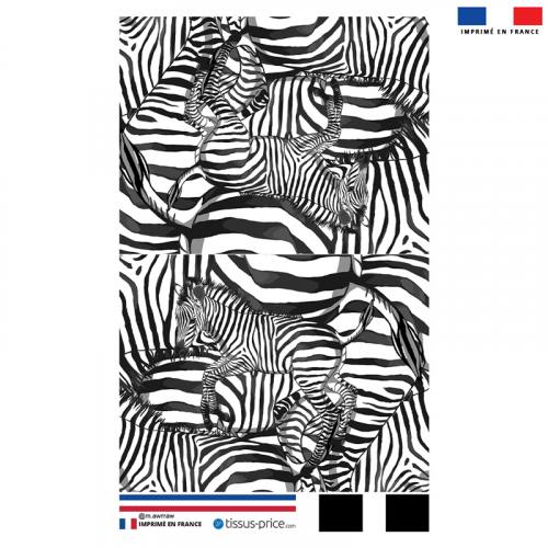Kit pochette blanc motif zèbre noir - Création Lou Picault