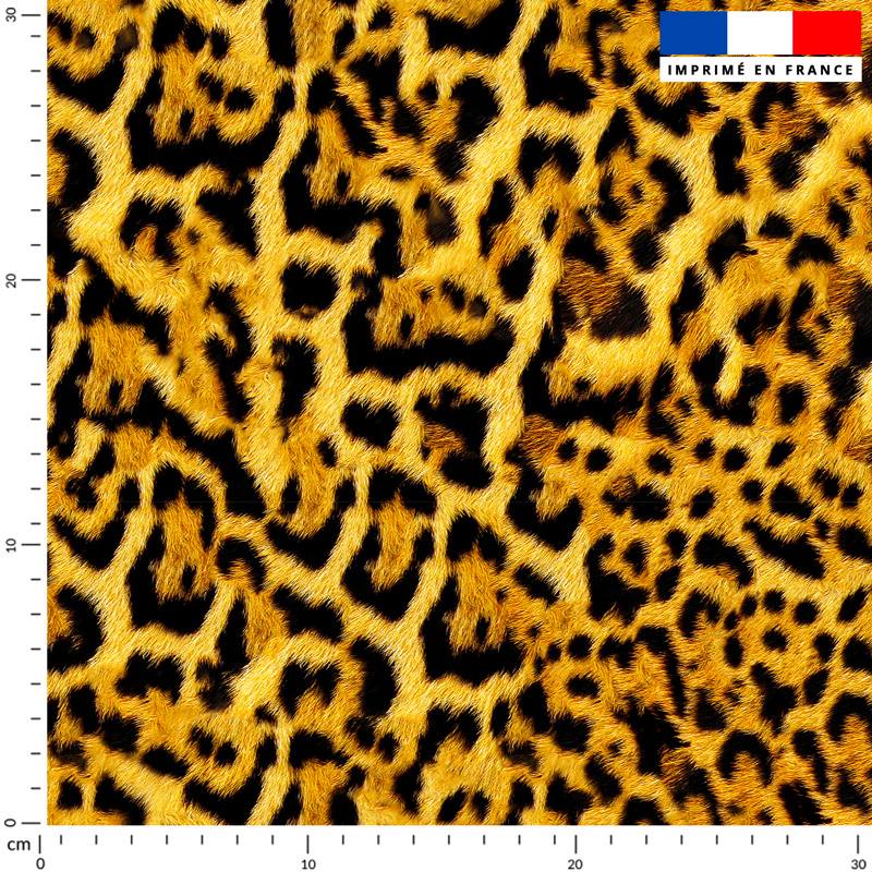Effet fausse fourrure léopard - Fond jaune