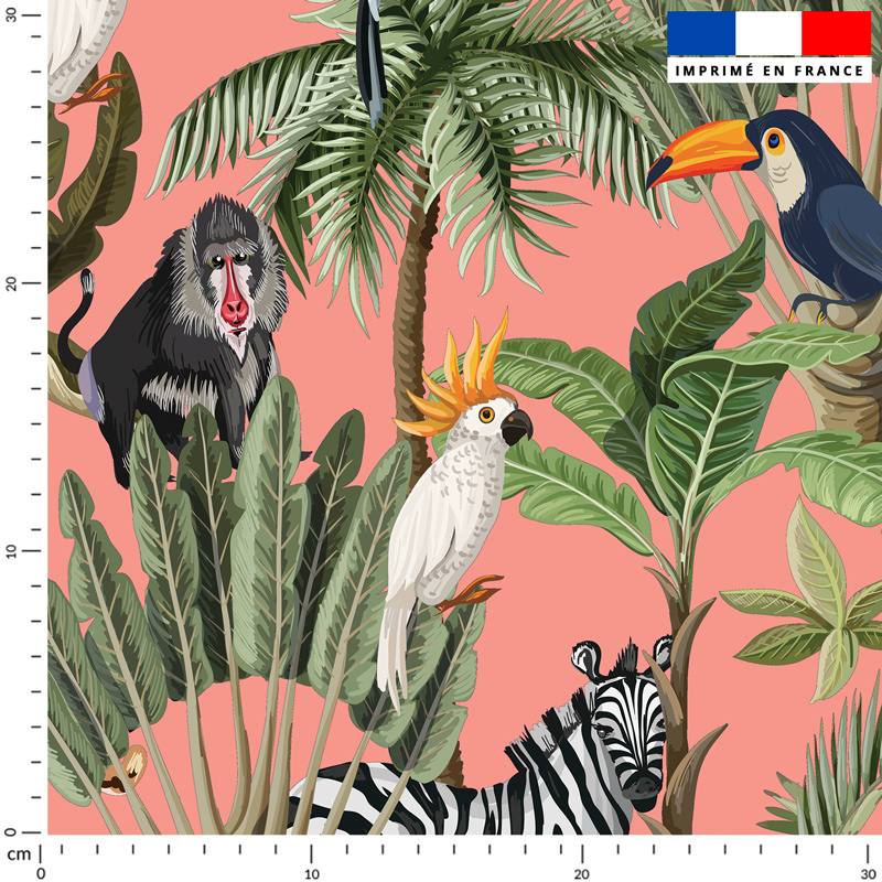 Tenture murale nature tropicale : jungle et animaux dans la nuit
