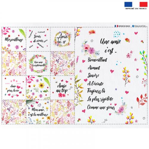 Coupon lingettes lavables + essuie-main motif Amie flowers