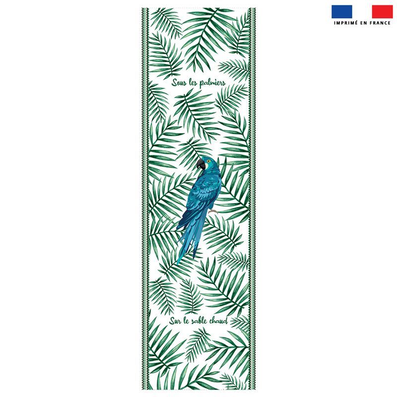 Coupon 45x150 cm tissu imperméable motif perroquet bleu pour transat