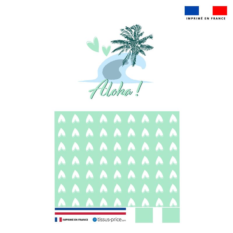 Kit pochette vert motif aloha