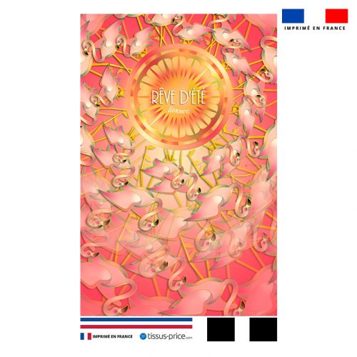 Kit pochette rose motif flamant rêve d'été - Création Lita Blanc
