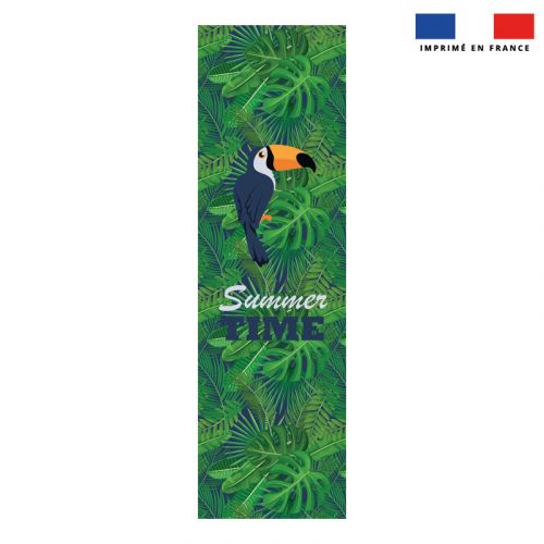 Coupon 45x150 cm tissu imperméable motif toucan et feuille tropicale pour transat