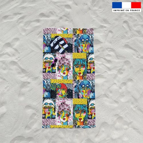 Coupon pour serviette de plage simple motif femmes modernes - Création Razowsky