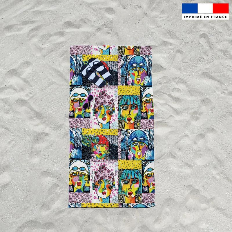 Coupon pour serviette de plage simple motif femmes modernes - Création Razowsky