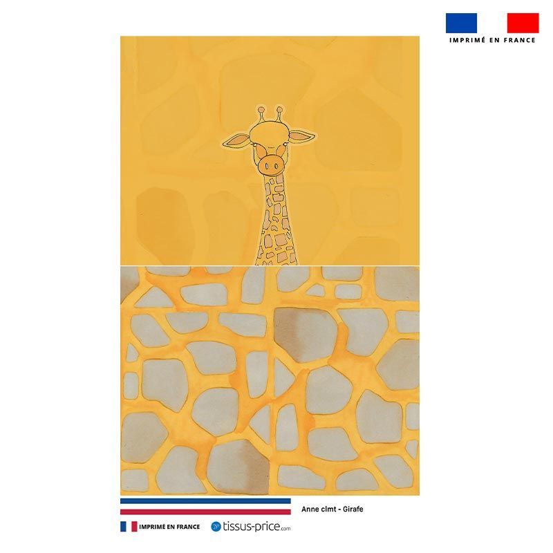 Kit pochette jaune motif girafe - Création Anne Clmt