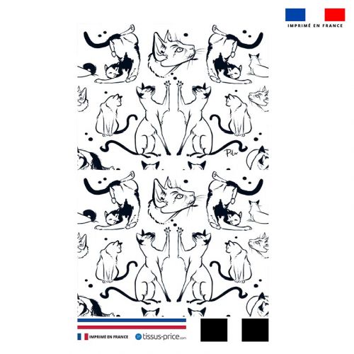 Kit pochette motif chats - Création Pilar Berrio