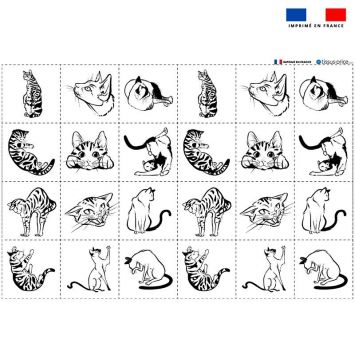 Coupon éponge pour lingettes démaquillantes motif chats - Création Pilar Berrio