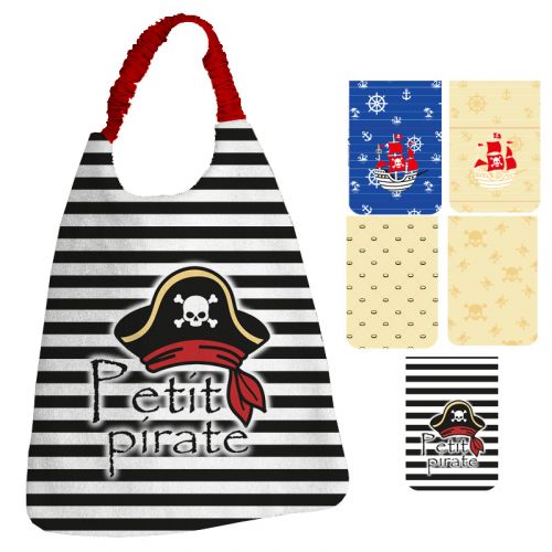 coupon - Lot de 5 coupons éponge pour serviettes de table pour enfant motif pirate - Éponge 300 gr/m² 