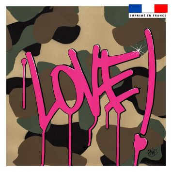 Coupon 45x45 cm motif army love - Création Alex Z