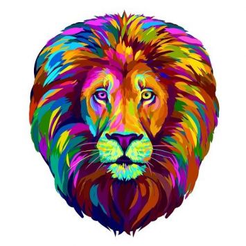 Motif thermo adhésif n°81 lion multicolore