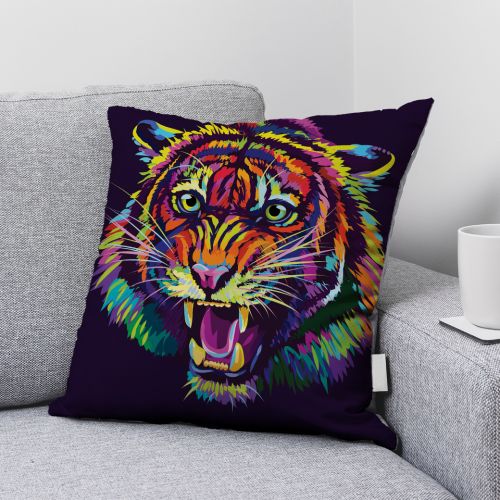 Coupon 45x45 cm motif tigre pop art