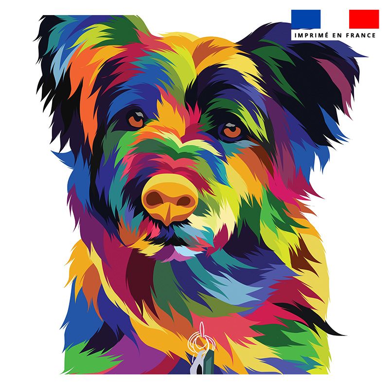 Coupon 45x45 cm motif chien pop art