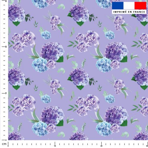 Hortensia - Fond violet