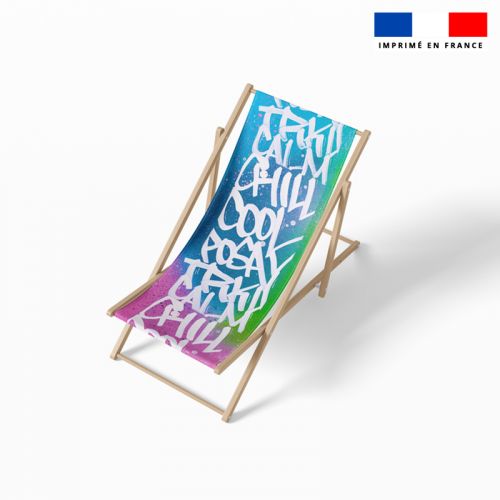 Coupon 45x150 cm tissu imperméable motif chill cool - Création Alex Z