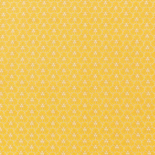Coton jaune impérial motif trèfle riad