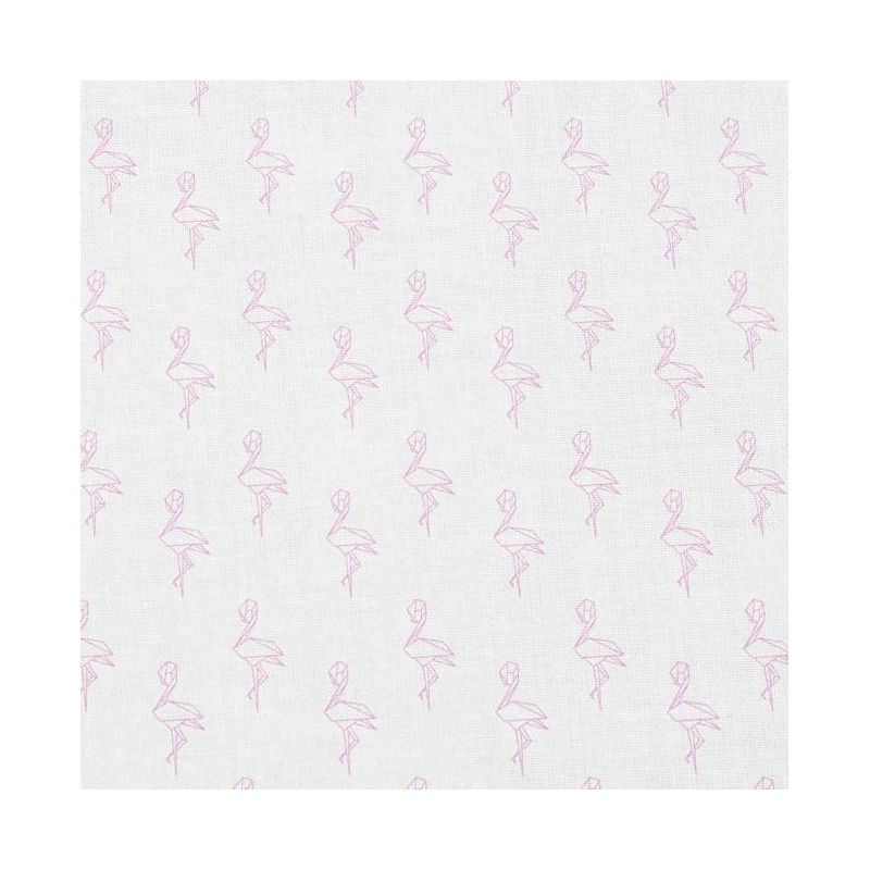 Coton blanc motif flamant rose en origami Oeko-tex