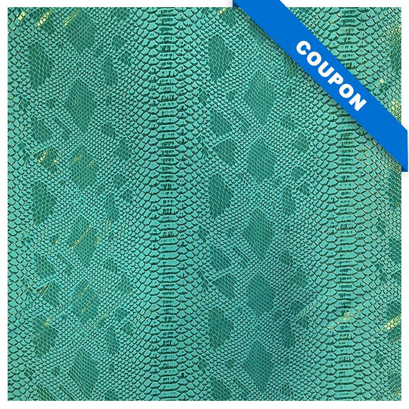 Coupon 50x68 cm - Simili cuir Dragon turquoise
