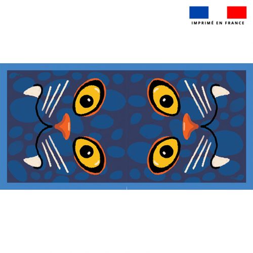 Lot 2 coupons motif chat bleu - Création Lou Picault