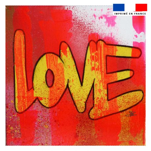 Coupon 45x45 cm motif love jaune - Création Alex Z
