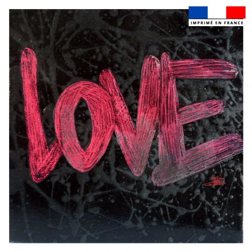 Coupon 45x45 cm motif love rose - Création Alex Z