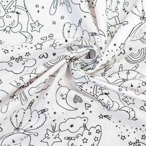 Coton à colorier motif lapine et souris princesses Oeko-tex