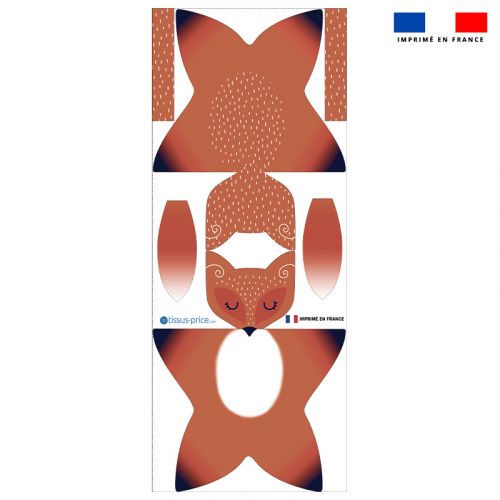 Kit doudou à coudre motif renard des bois