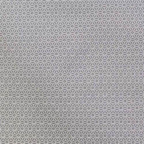 Coton enduit gris petit motif asanoha 