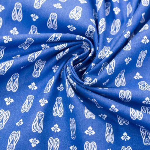 Coton bleu lavande imprimé cigale