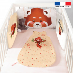 Coupon pour tour de lit motif panda roux