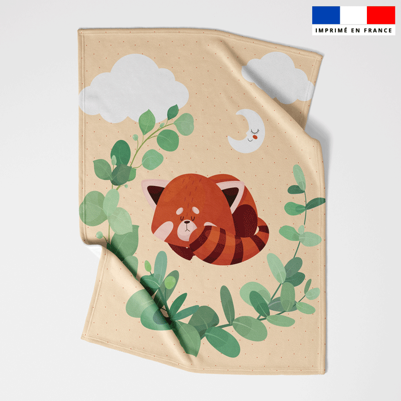 Coupon couverture imprimé panda roux