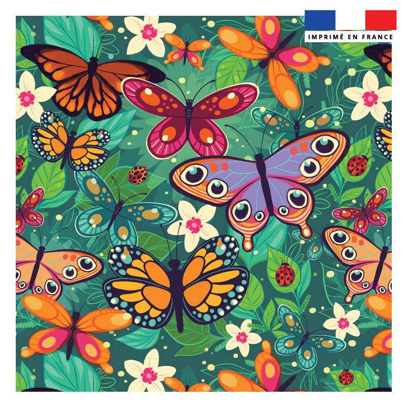 Coupon 45x45 cm motif papillon - Création Pilar Berrio