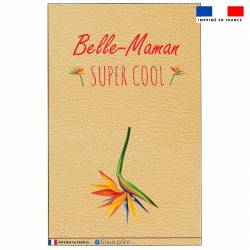 Kit pochette simili cuir or motif belle-maman et fleur tropicale