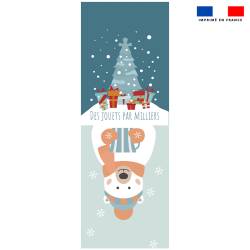Kit hotte de Noel motif ours polaire + Fausse fourrure