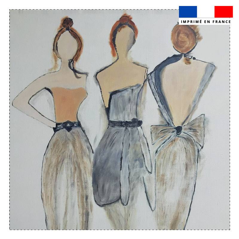 Coupon 45x45 cm motif 3 femmes - Création Lilou L