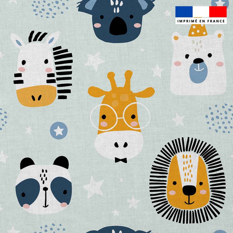 Popeline de coton peigné motif animaux festifs Oeko-tex