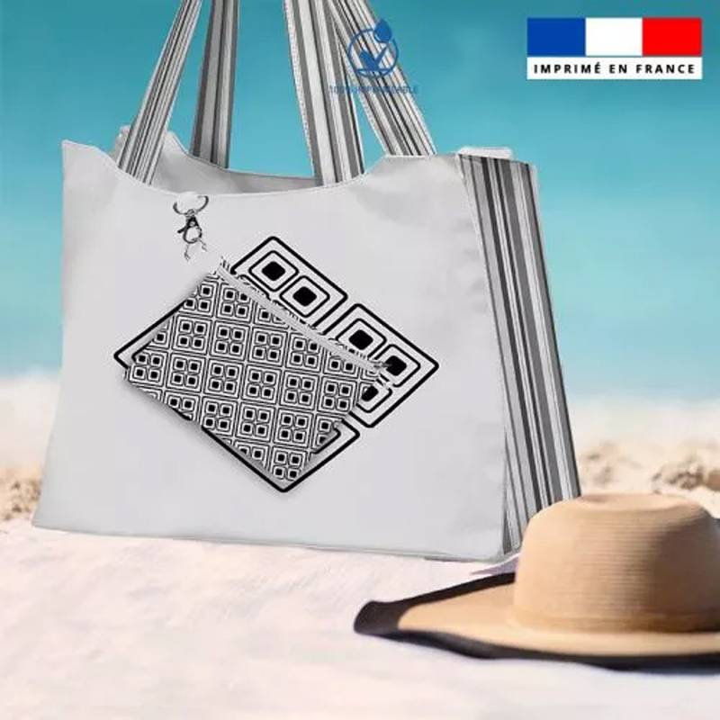 Kit sac de plage imperméable motif ethnique - King size